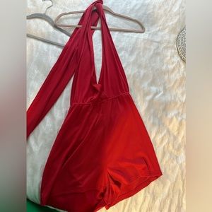 Halter shorts romper